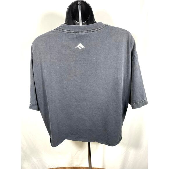 Emerica Cropped Skate T-Shirt Black Boxy Fit M/L - Picture 2 of 7